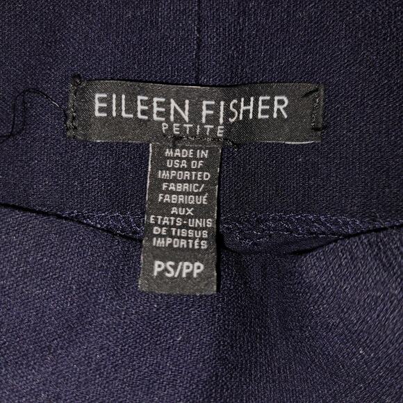 EILEEN FISHER Navy System Washable Stretch Crepe Pocket Ankle Pant Small Petite - Picture 4 of 7